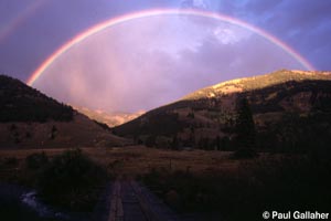 Mountains with rainbow