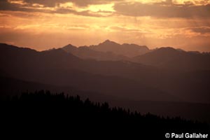 Sunset over mountains