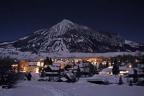 Town of Crested Butte by winter moonlight