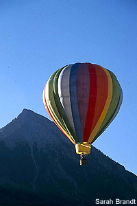 Hot air balloon on a cool summer morning