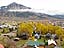 View of the town in the Fall and of a fog ring around Mt. CB, taken from a hill on Kebler Pass.