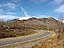 Kebler pass road winds below snowy Red Lady Bowl. This scenic road to Crested Butte is still open, though not for long.