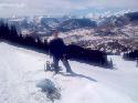 Our snowpack is gradually receding, but while its here we can still have fun on it - this picture is looking down lower keystone.