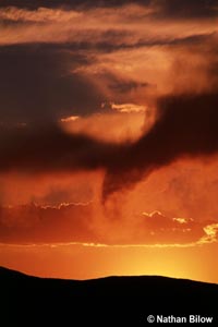 Dramatic sunset over mountains