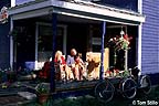 Sitting on the porch of the Timberline Café