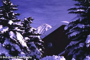 Crested Butte home after snowfall