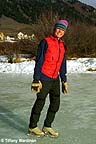 Ice skating on a local pond