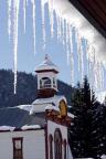 Melting icicles frame Old Town Hall