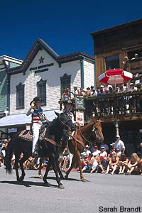 Horses leading the Fourth of July Parade