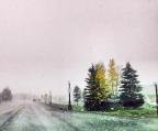 The Town of Crested Butte Entrance on a snowy fall day.