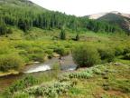 Fly fishing up Cement Creek in Crested Butte South.