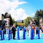 1st street through 4th street was busy with games, such as Twister, life-sized chess, human orb bowling, dance lessons, and contests during Whatever USA.